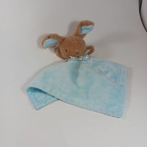 DanDee Baby Lovey Rattle Brown Bunny Rabbit Blue Blanket Soother 14"
